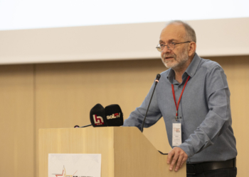 TKP General Secretary Kemal Okuyan, during opening speech of 23rd IMCWP