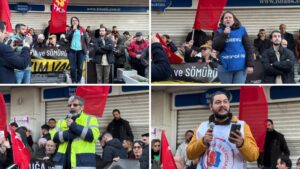 Grevdeki Lezita işçileri, Temel Conta işçileri ve direnişteki İzBB taşeron işçileri, Telus çağrı merkezi işçileri de "İtirazım Var" diyerek İzmir'deki eyleme katıldı.